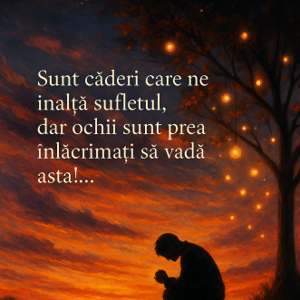 Sunt căderi care ne înaltă sufletul, dar ochii sunt prea înlăcrimați să vadă asta …